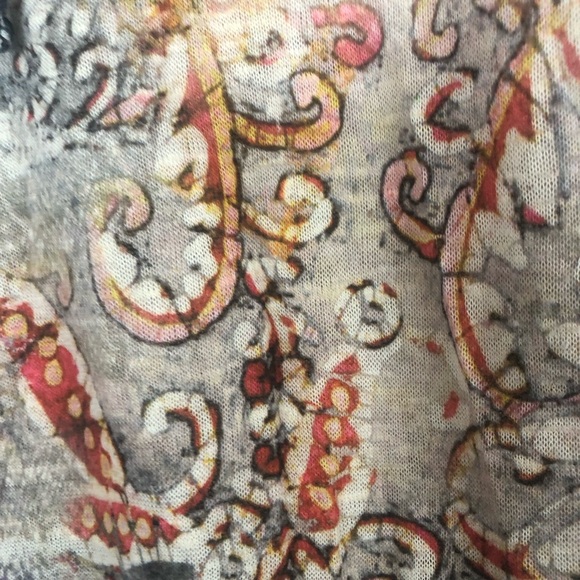 Chico’s Top Drawstring Cutout Sleeves Muted Colors Boho Peasant - Picture 6 of 11